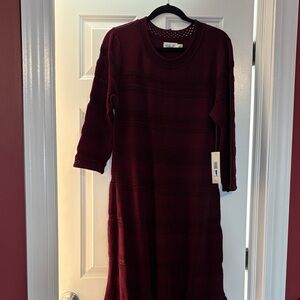 Eliza J Burgundy Long Sleeve Dress